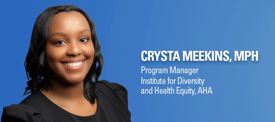 Crysta Meekins, MPH, headshot. Program Manager, Institute for Diversity and Health Equity, American Hospital Association.