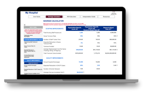Computer with ROI Calculator on Screen