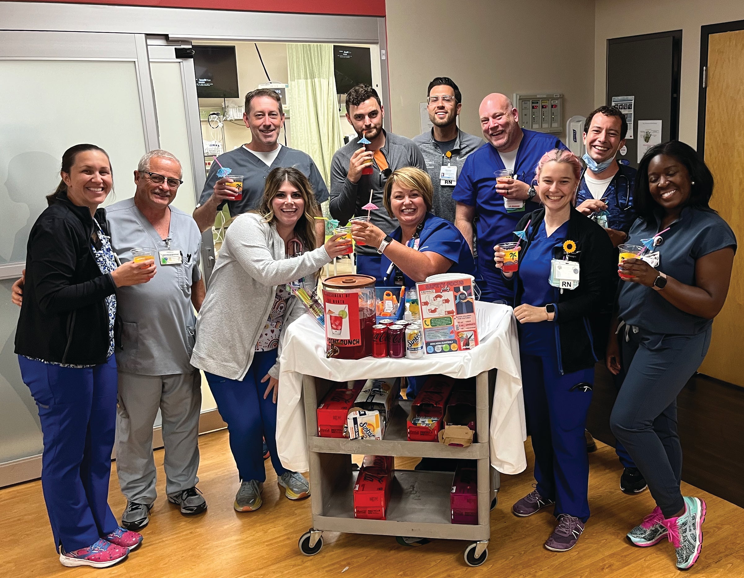 Staff at Norton Children’s Hospital participate in Sip on Safety, an initiative to increase reporting of near misses and enhance the safety culture.