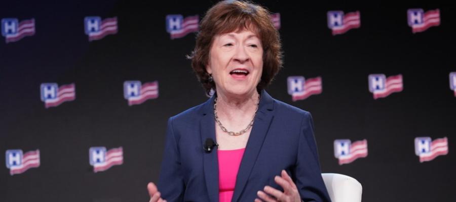 Sen. Collins gesticulates