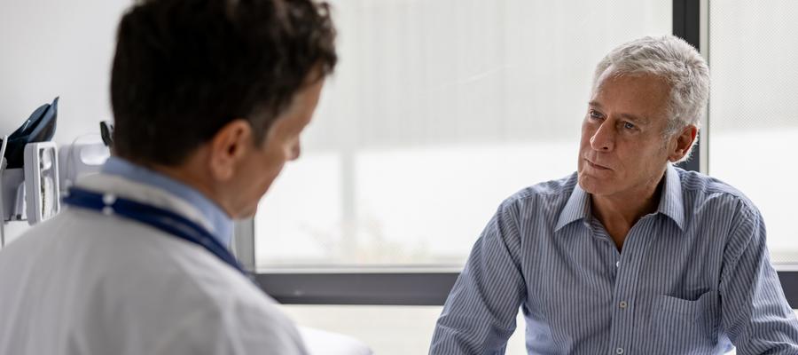physician and patient in serious discussion